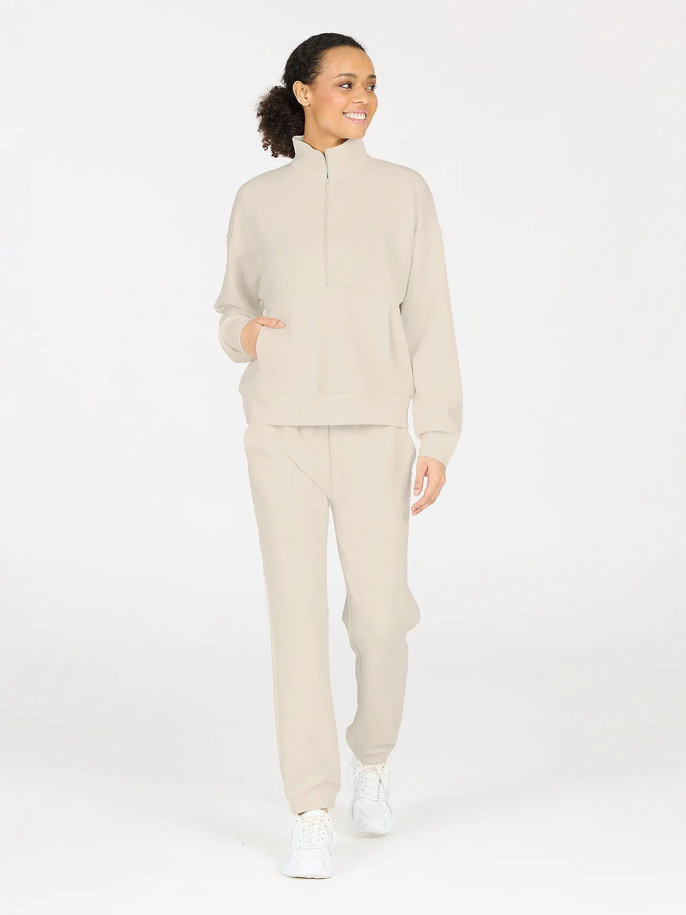 ATHLECIA | Damen Sweater Jillnana Half Zip | creme